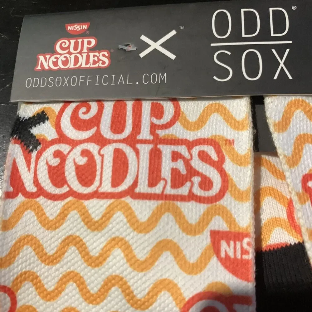 Cool Socks, Unisex Crew Compression Socks, Cup Noodles Print Adult Size 6-13